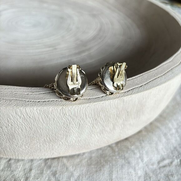 Vtg Gold Tassel Chain Clip On Dangle Earrings Japan Statement Night Out Dress Up - Picture 7 of 12